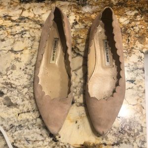Manolo Blahnik pink suede flats 39.5